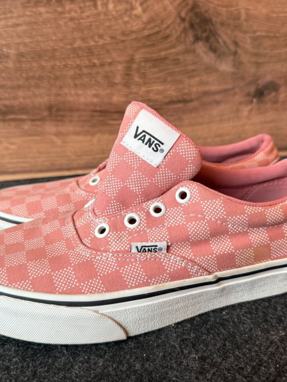 Vans Doheny Checkerboard Sneakers Pink White Womens 7 No Laces - Picture 3 of 8